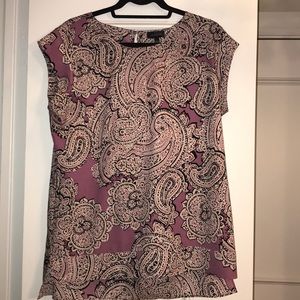 The Limited purple and black patterned blouse